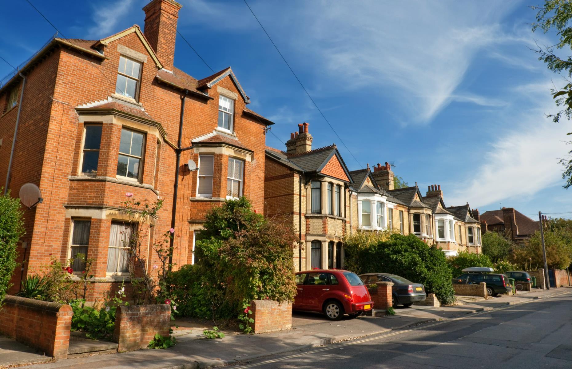 Houses with parking spaces